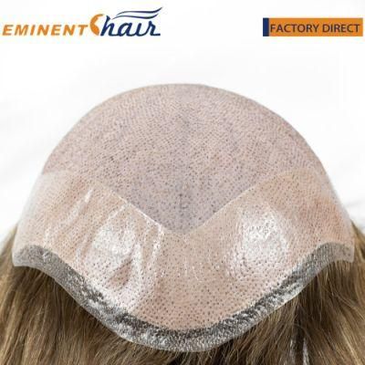 Human Hair Silk Top Custom Made Men&prime;s Wig