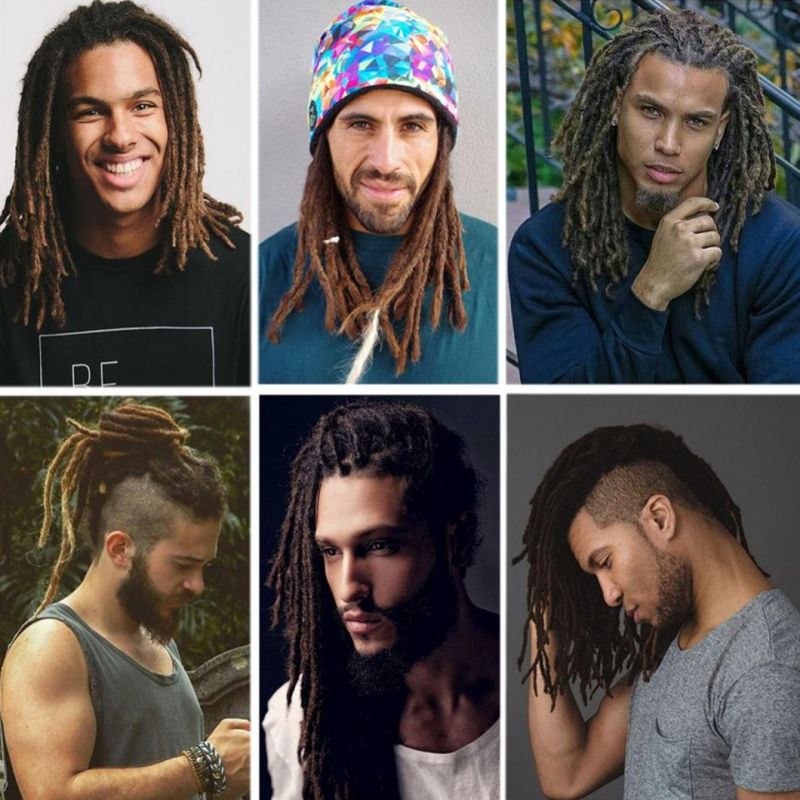 Handmade Hair Extensions Dreadlocks Synthetic Crochet Braid Hair Extension for Men and Women Hip Hop Hairstyle 1 Root