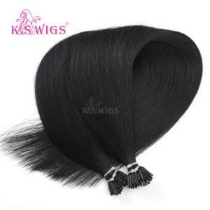 K. S Wigs Color #1 Virgin Remy Human Hair Extension I Tip Hair