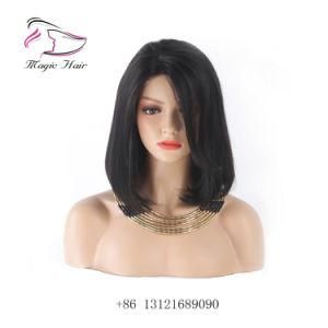 Brazilian Remy Hair for Women Straight Pre Plucked Braid Hair Short Bob Wigs