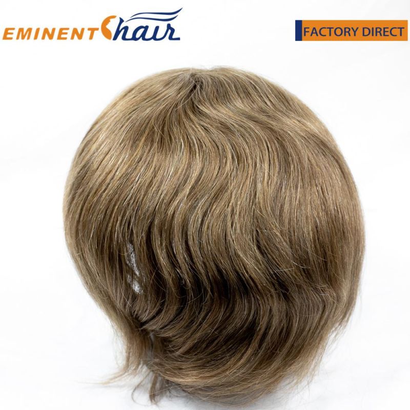 Human Hair Silk Top Custom Made Men′s Wig