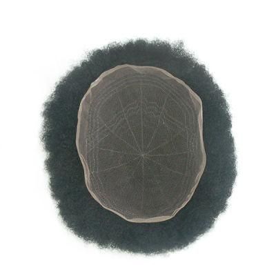 Ljc1646: Human Hair French Lace Afro Curly Toupee for Black Men