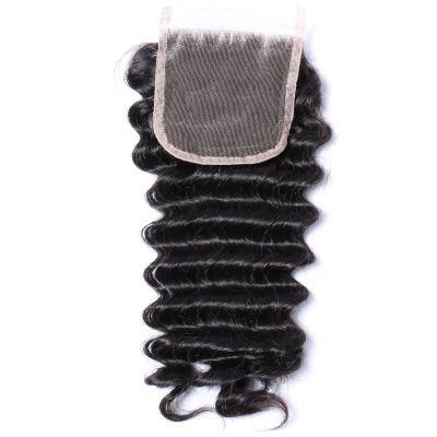 Kbeth Deep Wave 5*5 Transparent HD Lace 14 Inch Closure Cheap Price Toupees From China Xuchang Factory in Stock