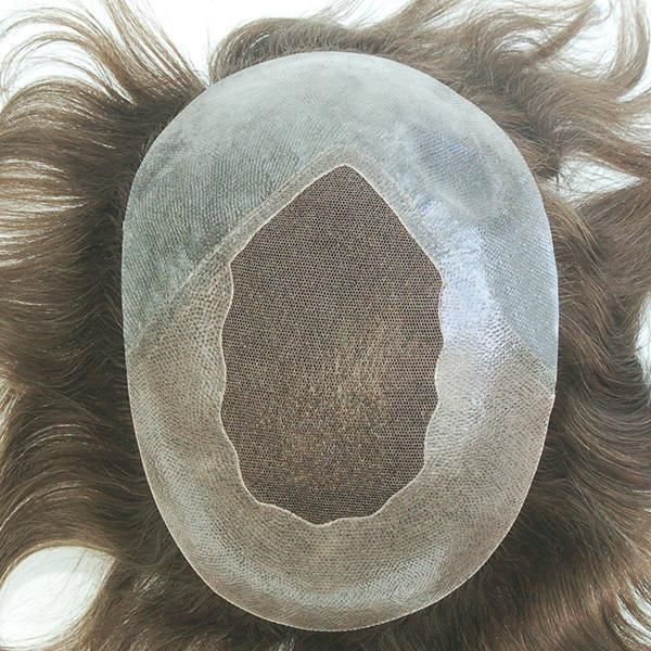 Lw653 Natural Effect French Lace with Thin Skin Around Men′s Toupee