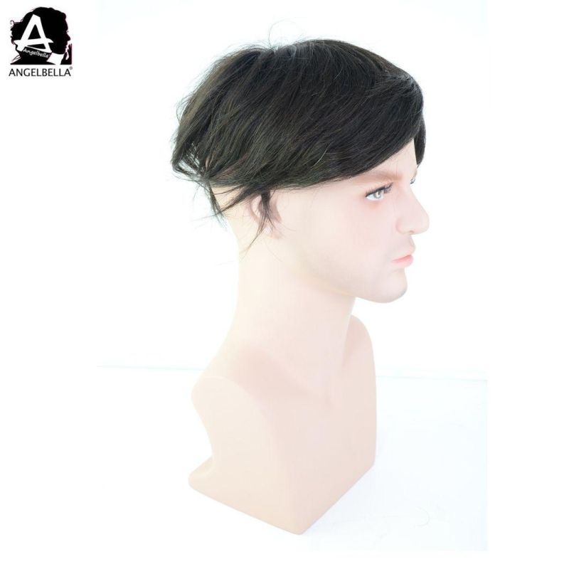 Angelbella Natural Hairline Toupees Human Hair Swiss Lace Men Toupee