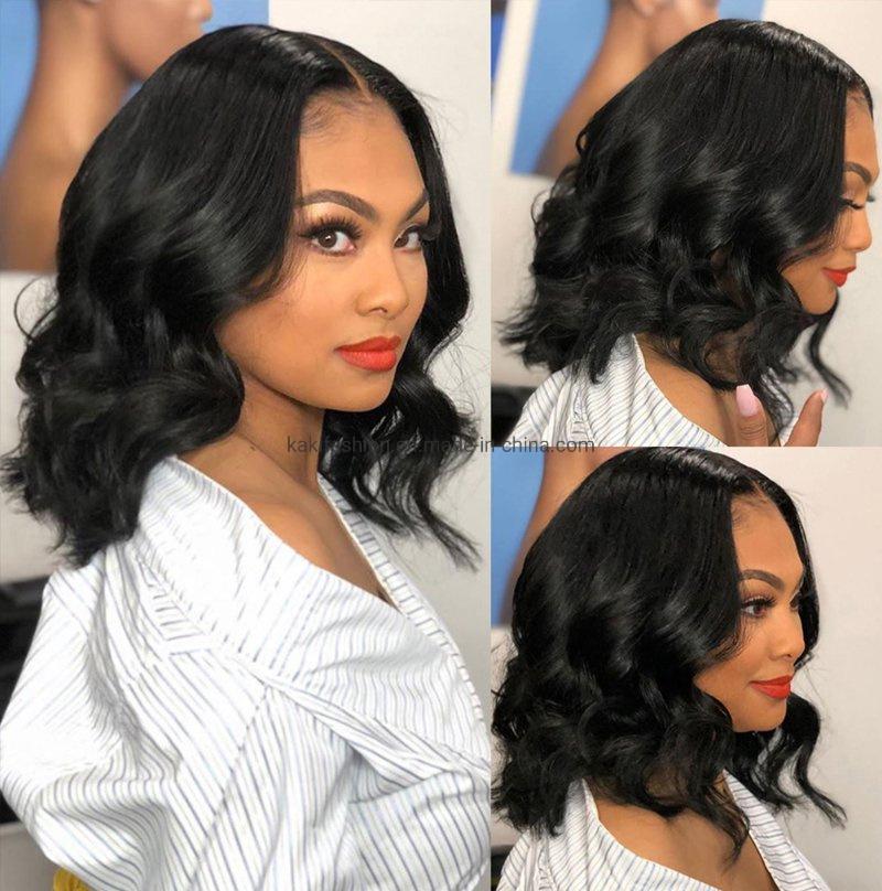 African High Temperature Fiber Female Private Label High Quality Lace Front Bob Wave Wigs