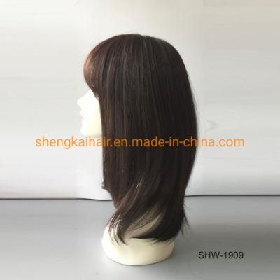 China Wholesale Good Quality Handtied Human Hair Synthetic Hair Mix Long Straight Hair Wigs 565