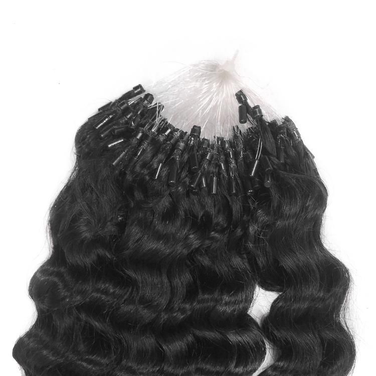 12A Indian Mink Cuticle Aligned Human Hair Jerry Curly Micro Ring Hair Extensions