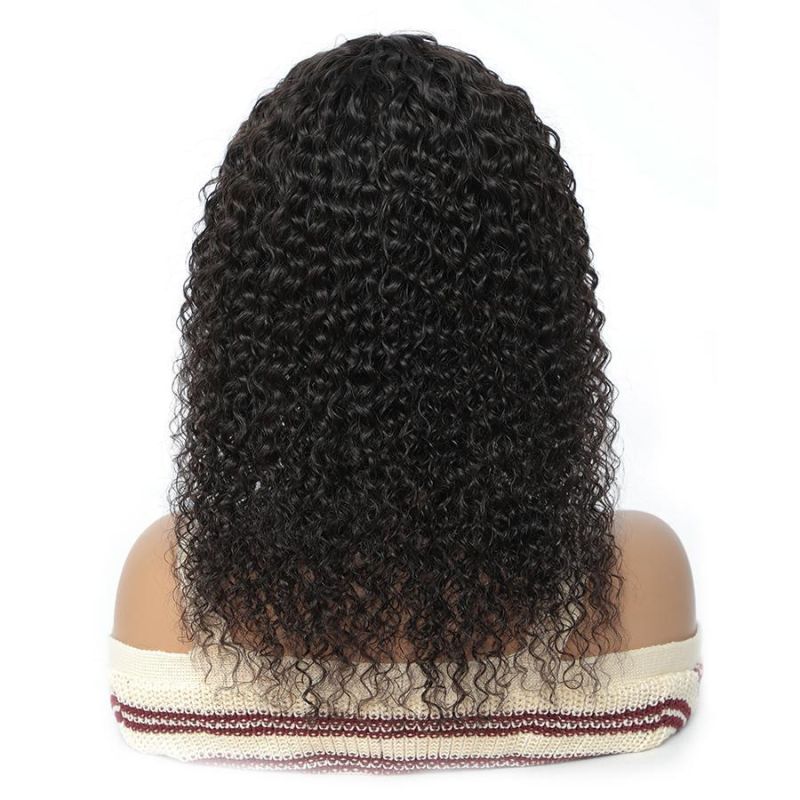 Curly Human Hair Wigs with Bangs Full Machine Made Wigs