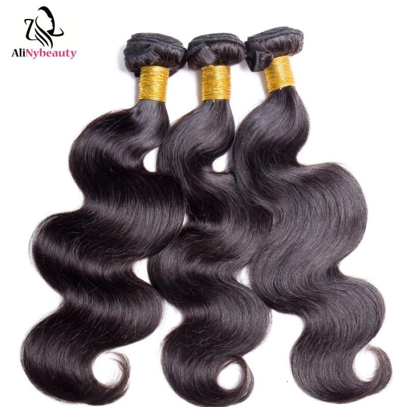 Alinybeauty 100% Human Hair Body Wave Brazilian Cuticle Aligned Hair Weave