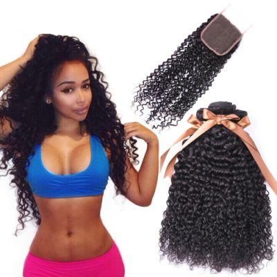 Kbeth Kinky Curly Human Hair Closure 10A Wholesale Mongolian Curly Hair Closures 10 Peruvian Human Hair Bundles with Closure