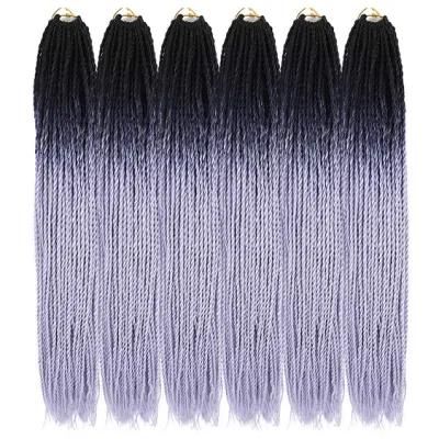 24inch Ombre Purple Senegalese Twist Crochet Braiding Hair Extensions for Black Women