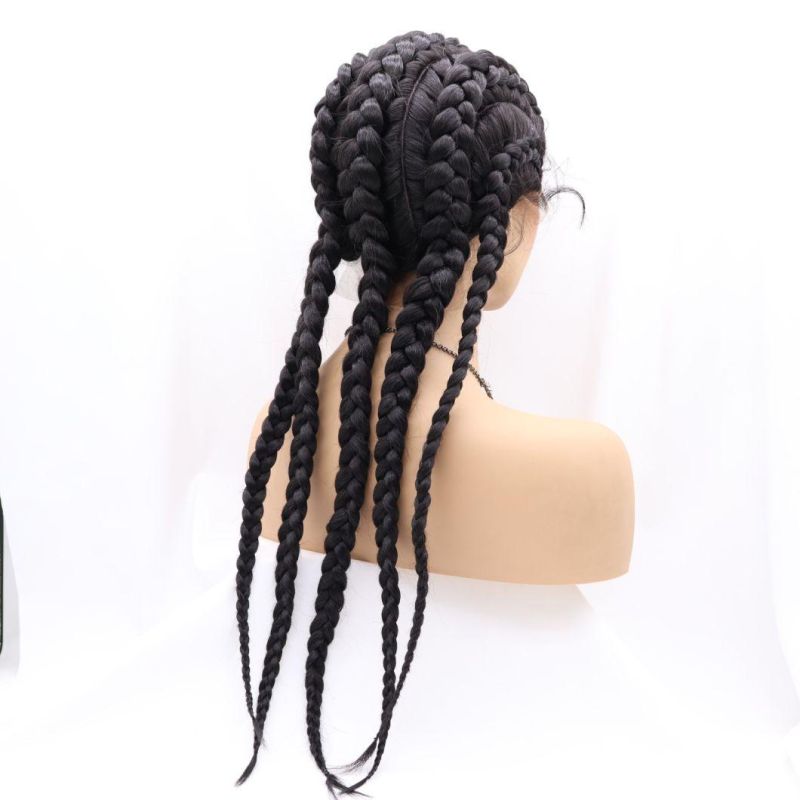 Wholesale 5 Braids 1b Ready Ship Synthetic Hair Wigs for Black Women