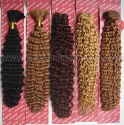 100% Brazlian/Peruvian/Malaysian/Indian/European Remy Hair Curly Human Hair Weft