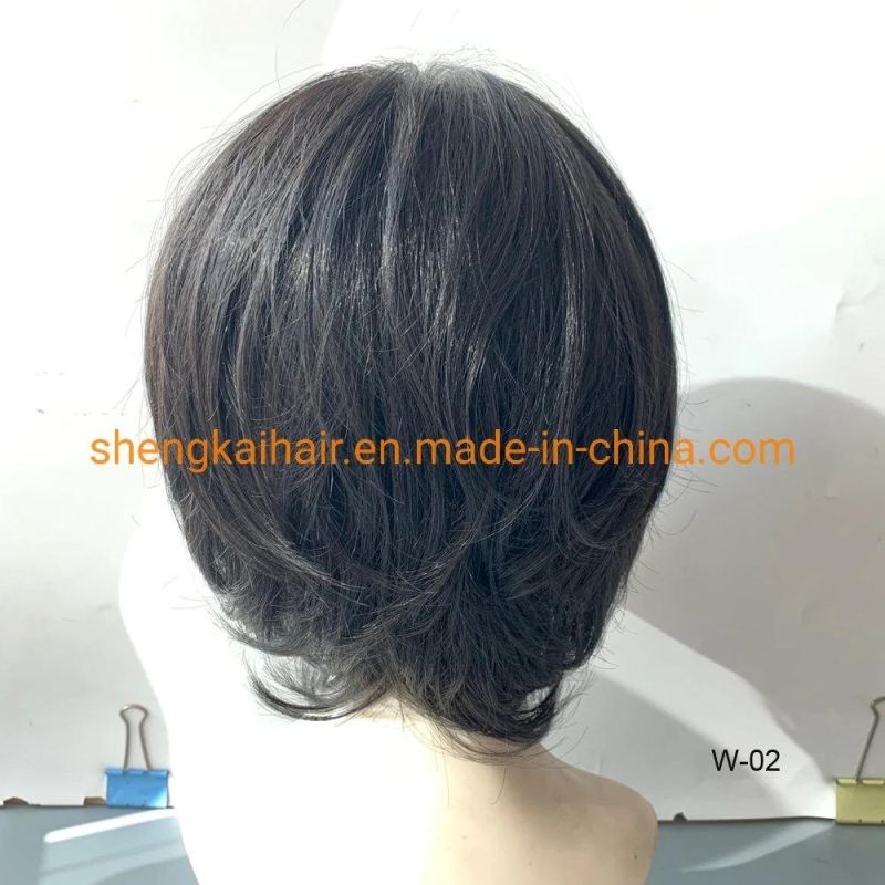 Wholesale Human Hair Synthetic Hair Mix Women Short Hair Wig