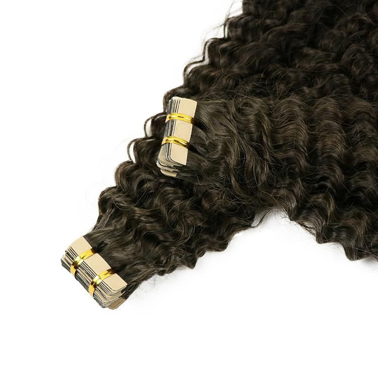 100% Human Hair Raw Cuticle Aligned Tape in Hair Extensions