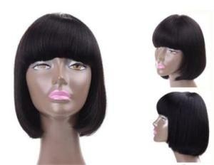 Human Hair Wig with Bangs Straight Short Bob Wig with Bang