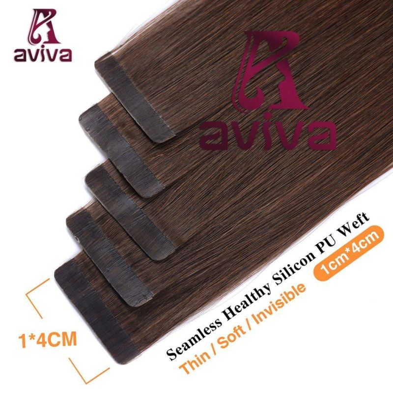 Aviva Hair Extension Tape in Hair Extension Virgin Hair Skin Weft PU Tape Human Hair Extension 16inich (AV-TP0016-2)