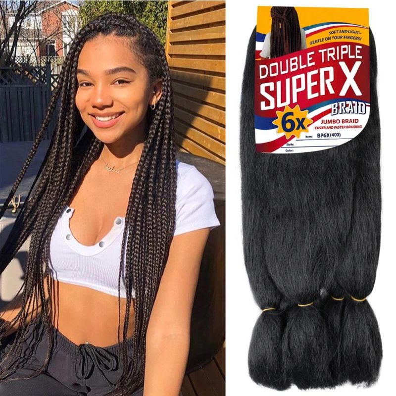 Synthetic High Quality High Temperature Fiber 24inch 6X Super Jumbo Hair Crochet Braids