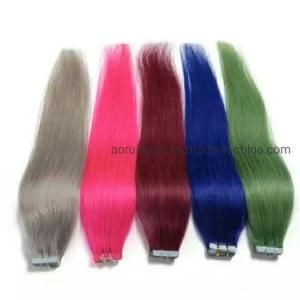 High Quality Double Drawn Straight Tape Virgin Tip Peruvian Remy Human Hair Extensions