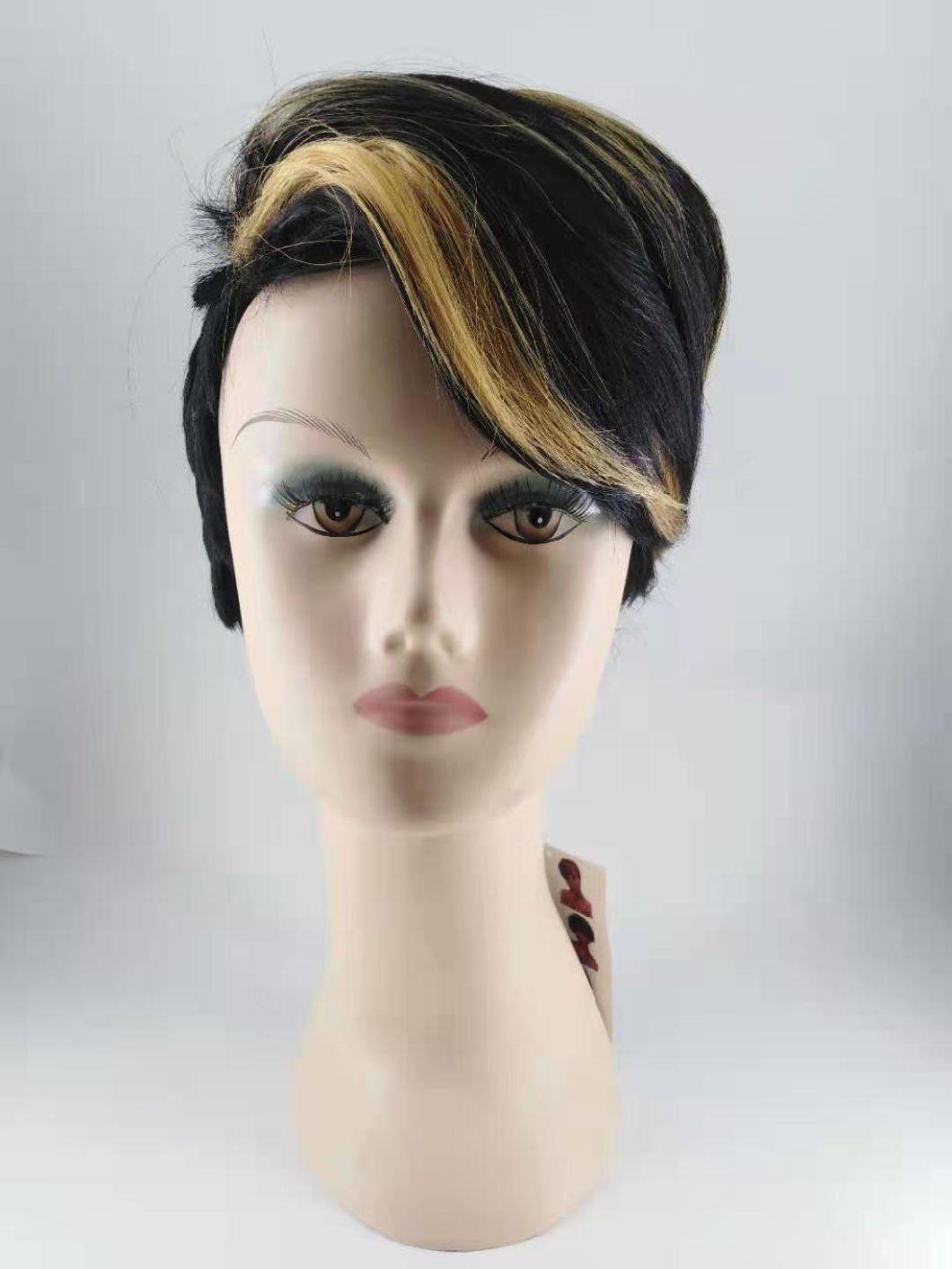 Hot Sell Synthetic Peruvian Hair Pixie Cut Short Full Lace Wig