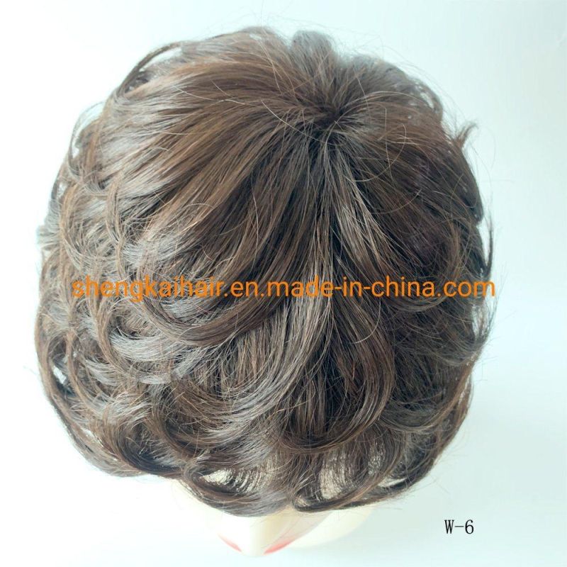 Wholesale Full Handtied Human Hair Synthetic Hair Mix China Women Hair Wig