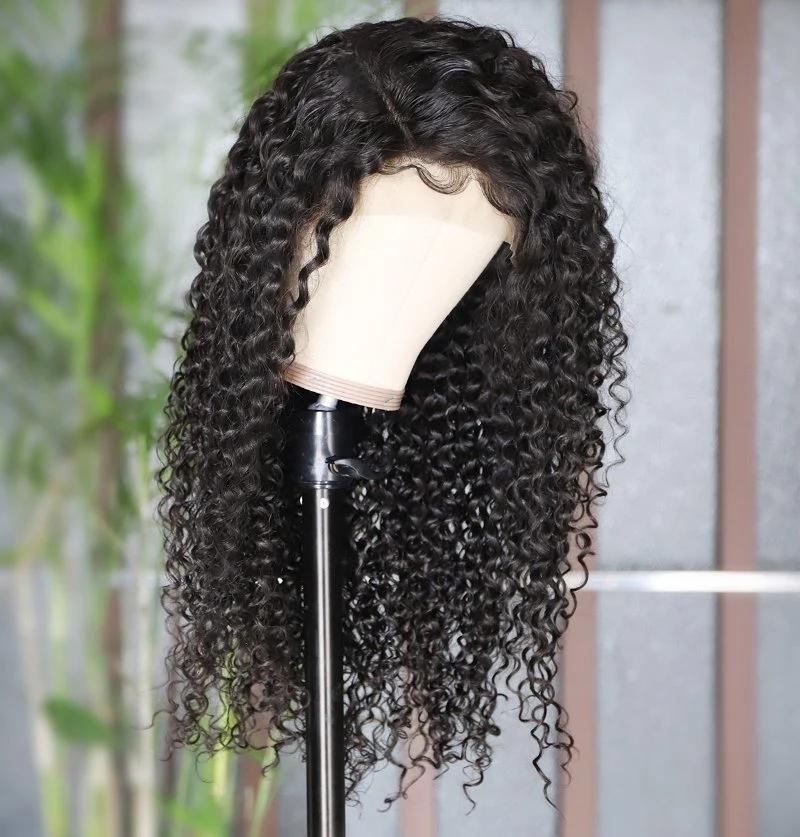 Factory Price High Quality 8A Brazil Human Hair Kinky Curly Wig 150% 13*4 Remy Hair Wig