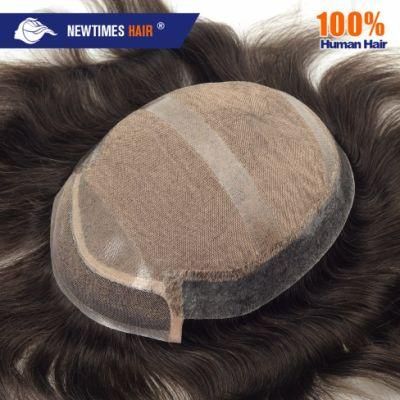 Customized Injected Human Hair Lace Frontal Men&prime;s Toupee