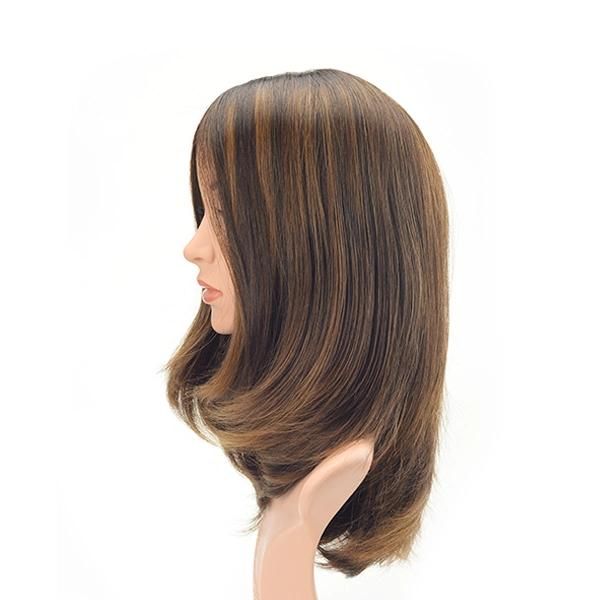 Short Layer Highlight Color High Quality European Hair Jewish Wig