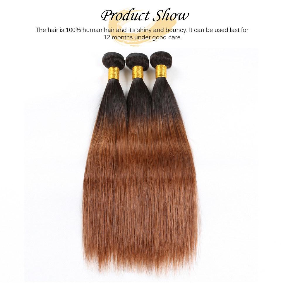 Peruvian Natural Straight Virgin Hair Color 1b/30 Hair Weft