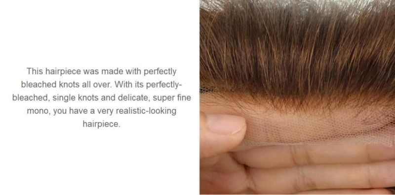 Men′s Custom High Skilled Hand Crafted Toupee Pieces - Luxury Swiss Natural Look