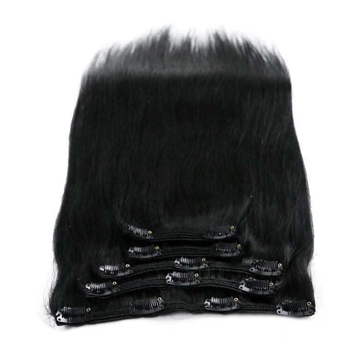 5PCS/Set 14 Clips Wholesale Human Hair Raw Remy Cuticle Clip Hair Extensions