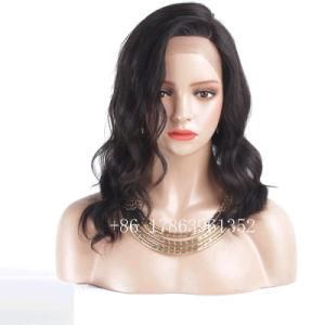 High Quality 14inch 130density Chinese Remy Hair Lace Front Wig Short Layout Wave Wig for Women Free Shipping
