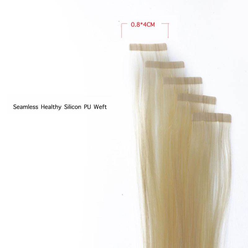 Hair for Fashion Woman Tape in Human Hair Extensions 22 Inch 100g/Pack 40PCS Skin Weft Remy Straight (#613) Blonde