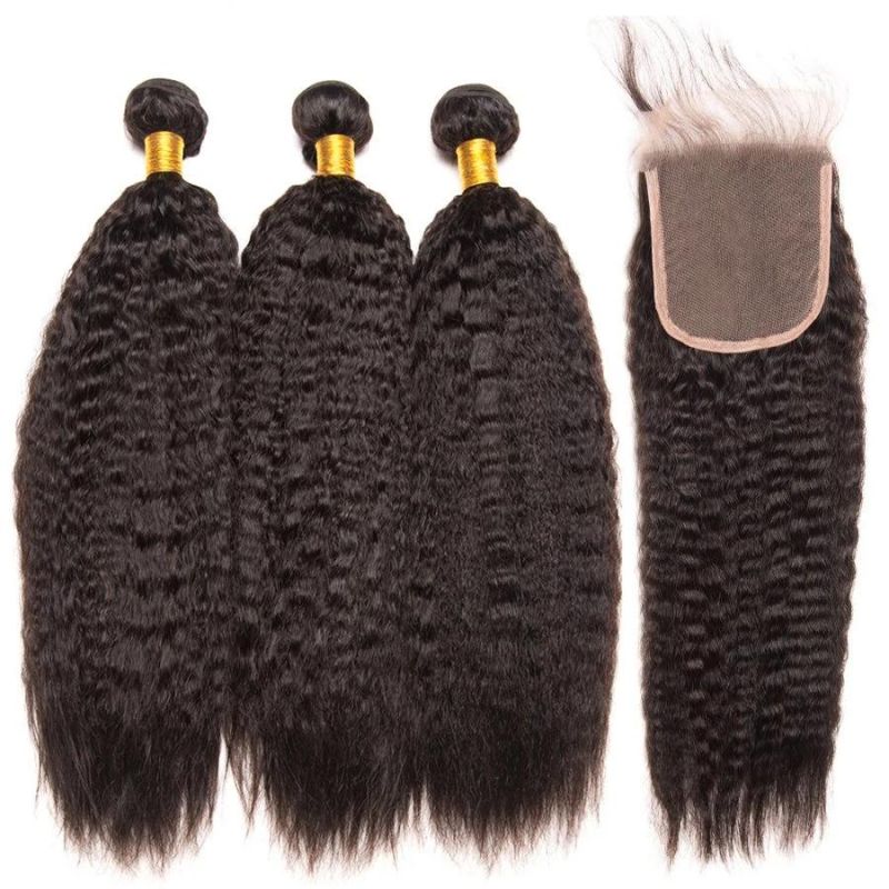 Wholesale Human Hair Weave Bundles Cuticle Aligned Kinky Straight Virgin Human Hair Bundles