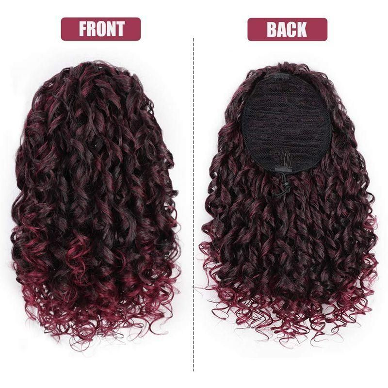14inch Kinky Curly Synthetic Hair Extension Ponytail Heat Resistant Synthetic Fiber Clip in Hair Extensions
