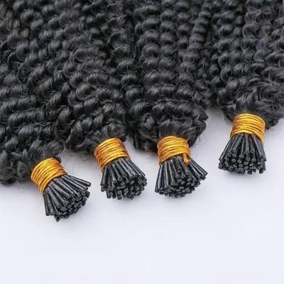 12A 100% Remy Virgin Human Hair Micro Links Afro Curly I Tip Hair Extensions