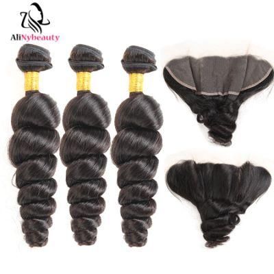 Cheap Price Human Hair Bundles with Lace Frontal Loose Wave