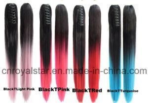 Colorful Gradient Straight Ponytail with Claw Clip 55cm 170g