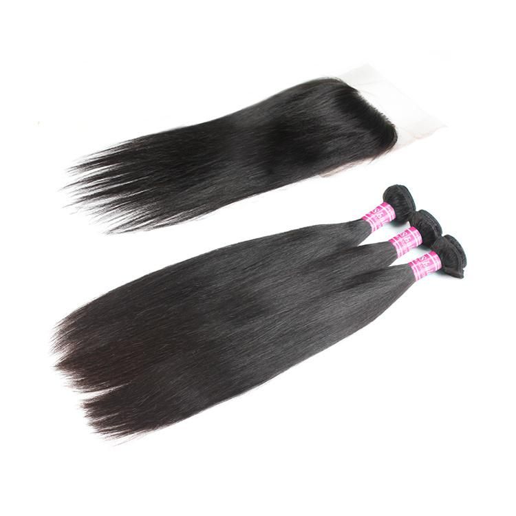 Unprocessed Raw 26 28 Inch Brazilian Hair 3 Bundles Brazilian Hair with 4*4closure