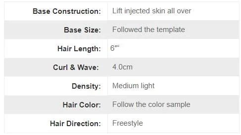 Ljc651 Lifted Injected Thin Skin Toupee Hair Products