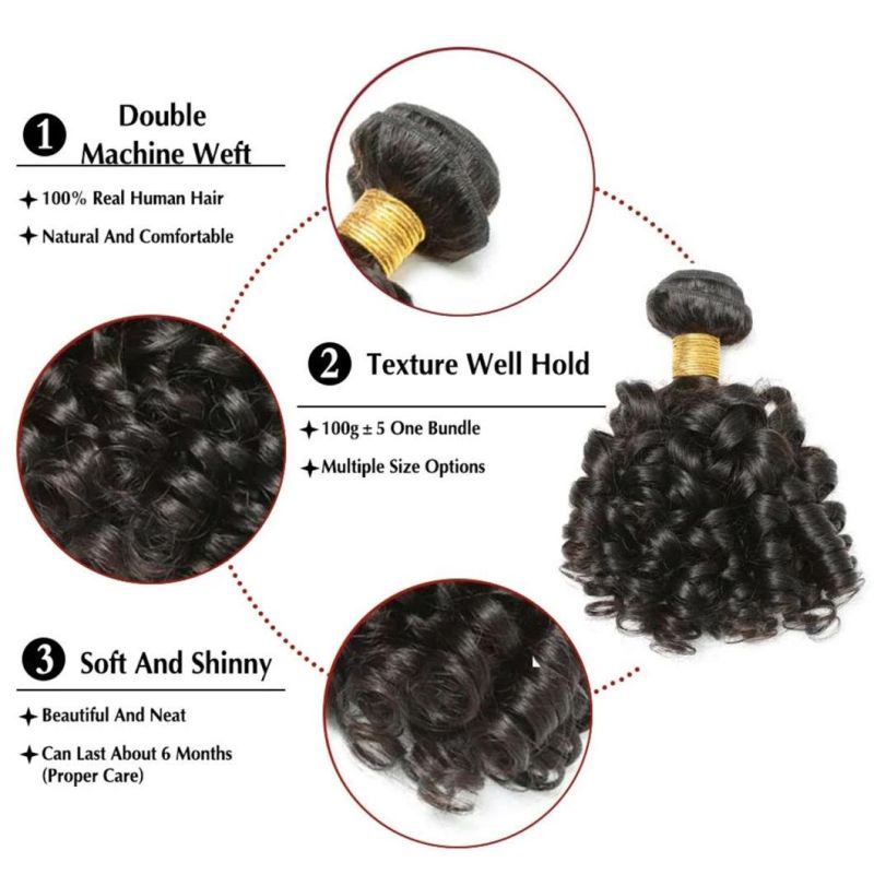 Brazilian Human Hair Loose Bouncy Curly Hair 2/3/4 Bundles with 4*4 Closure 100% Human Hair Natural Black Weave Extensions