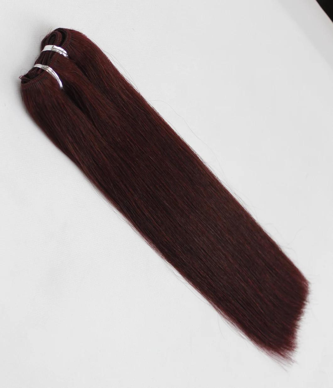 Brazilian Straight Human Hair Hair Bundles Red Color Remy Human Hair Weaving Bundles Extensions