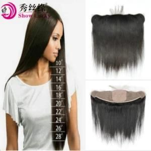 Top Quality 10A Grade 13X4 Silk Base Frontal Bleached Knot Mongolian #1b Straight Virgin Human Hair