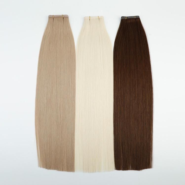 2022 Flat Weft Remy Hair, New Product Indial Remy Blonde Invisible Weft Hair Extension.