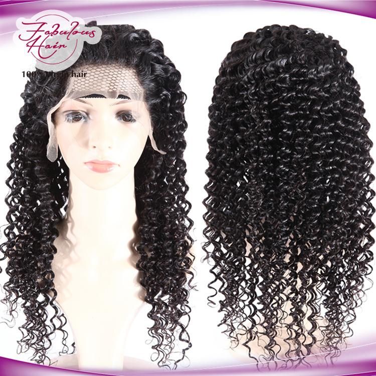 Virgin Hair Mongolian Front Lace Human Hair Deep Wave Wigs