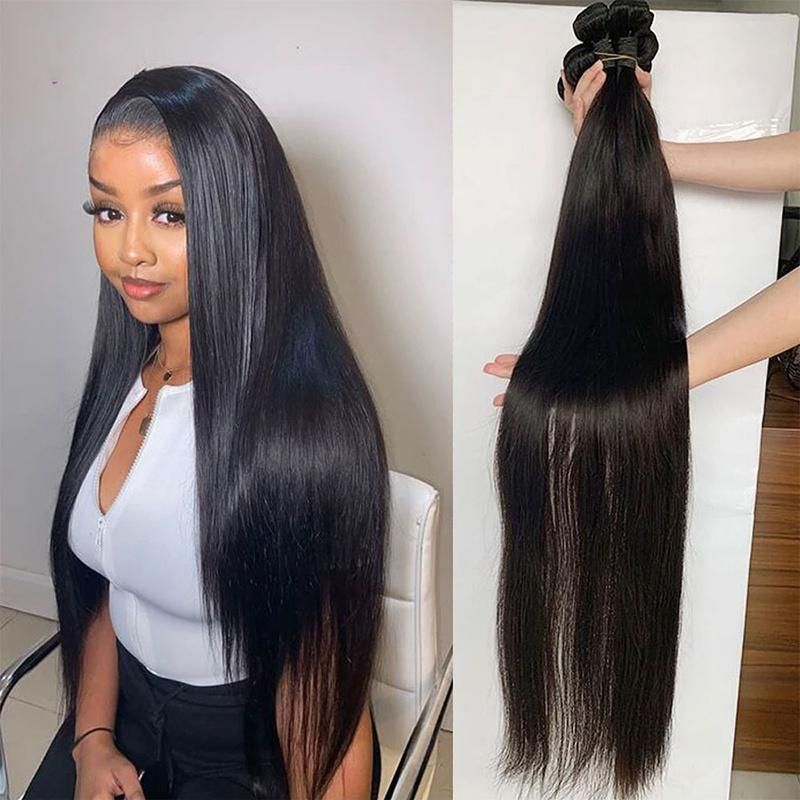 Full Cuticle Raw Unprocessed Natural Straight Wave Double Drawn Hair Weft