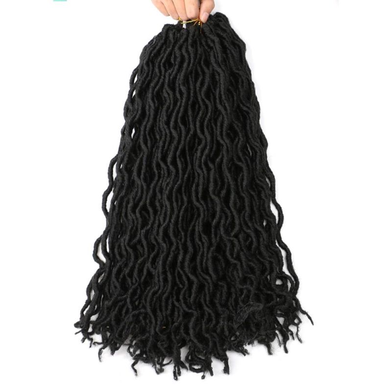 18" 24 Strands/Pack Synthetic Ombre Gypsy Locs Crochet Twist Braided Hair Goddess Locs Hair Extension