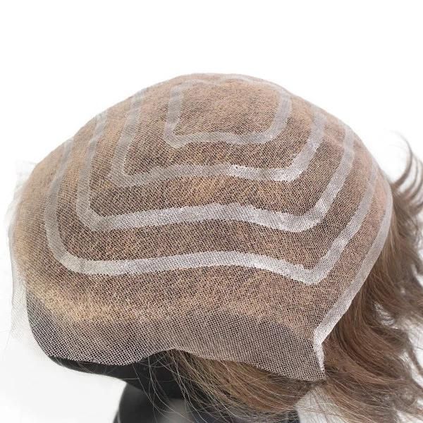 Super Fine Siwss Lace Nautral Human Hair Men Toupee