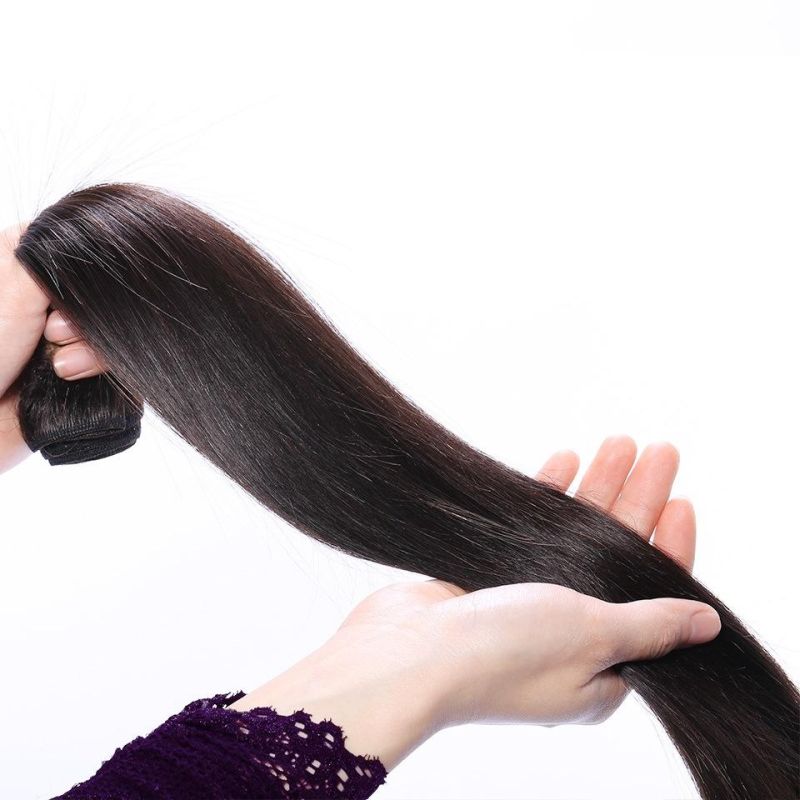 24inch Straight Natural Color Hair Bundles Brazilian Hair Bundles Remy Human Hair Extensions 1 Bundle Deals Weave Double Weft Weave